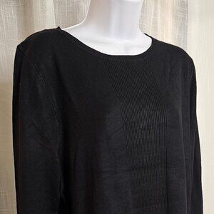 Melissa Paige Women's Cable-Knit Drop-Shoulder Sweater Black Size L NWT